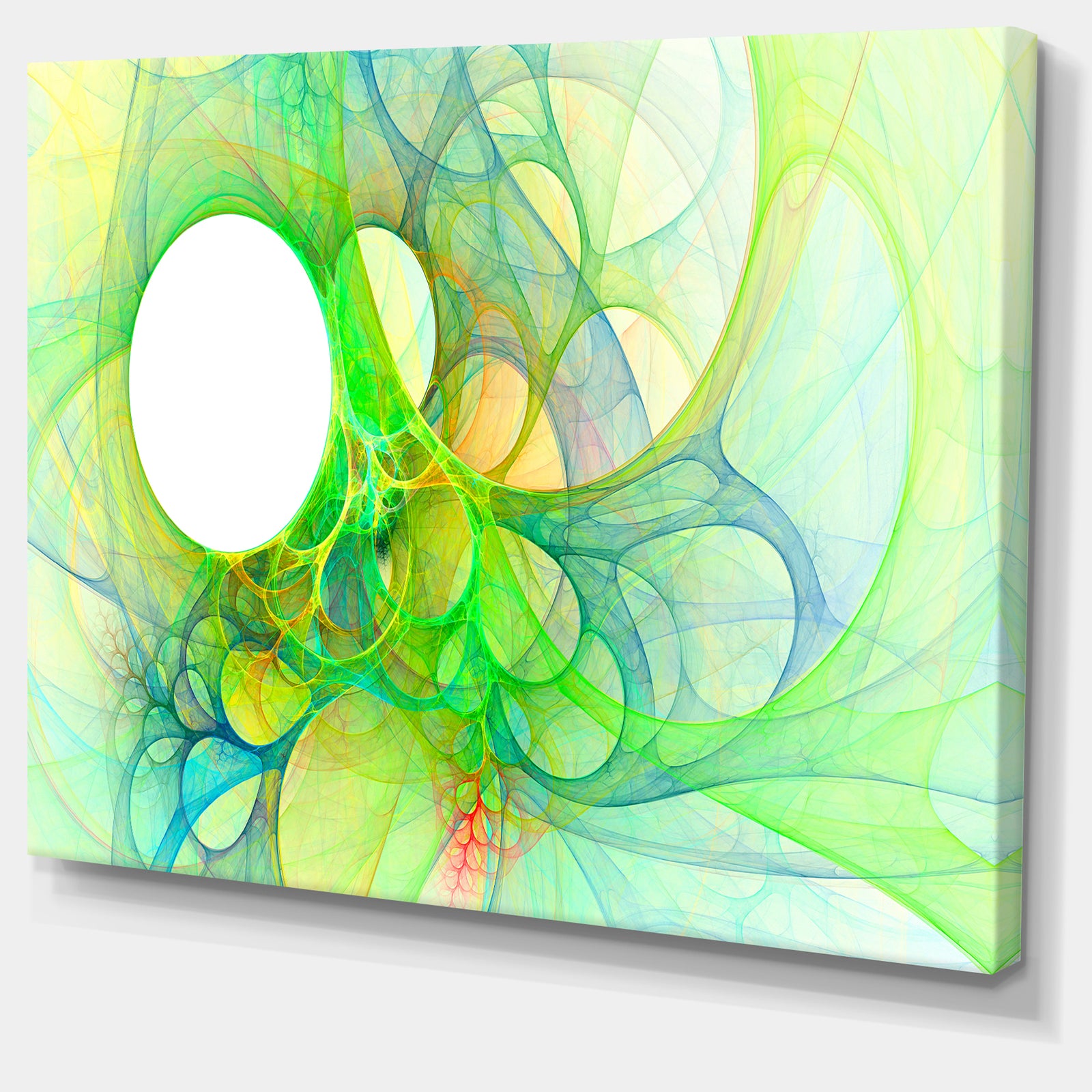 Fractal Angel Wings in Green - Abstract Wall Art Canvas