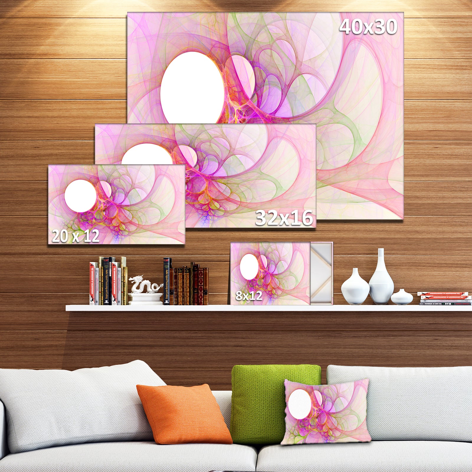 Light Pink Angel Wings on White - Abstract Wall Art Canvas