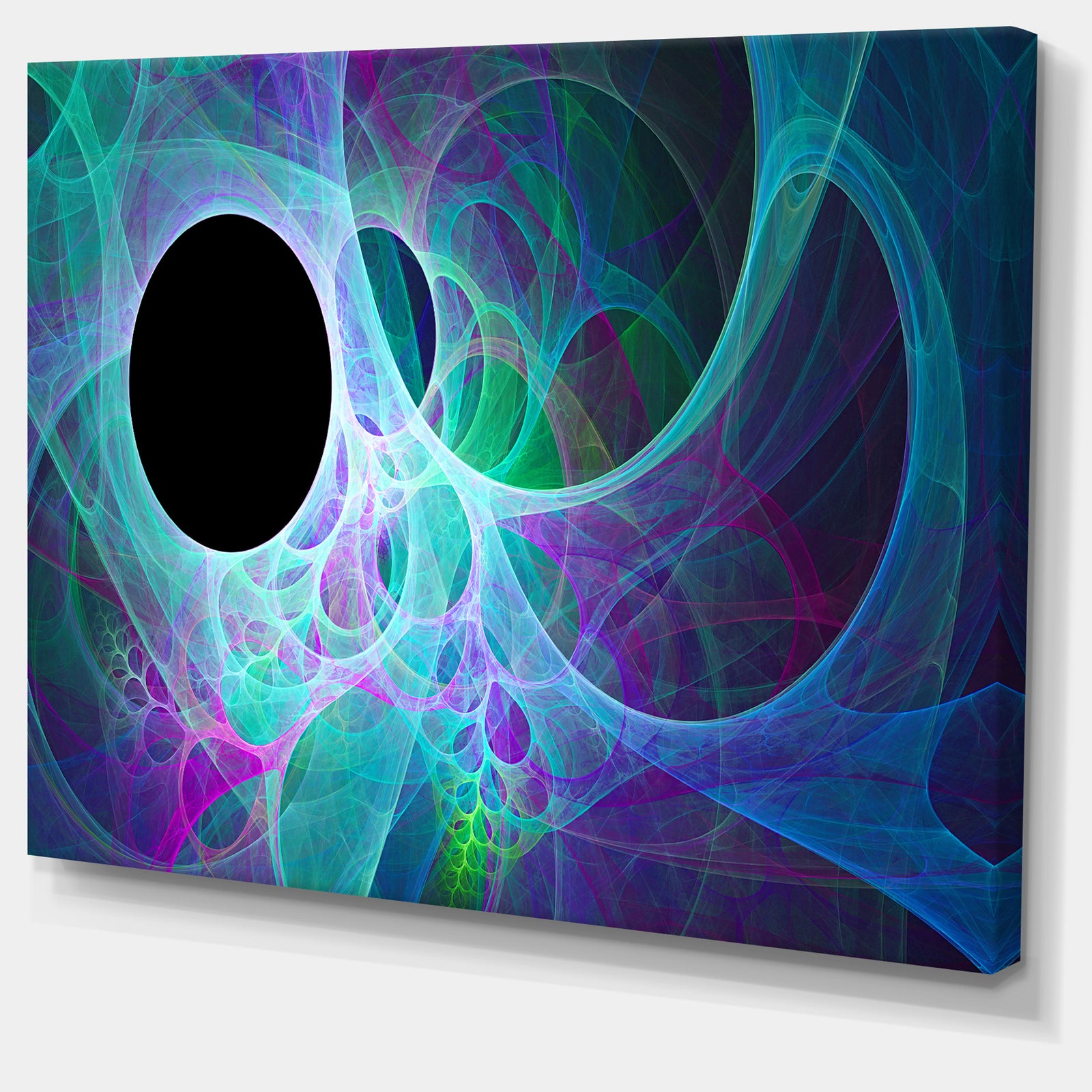 Blue Angel Wings on Black - Abstract Wall Art Canvas