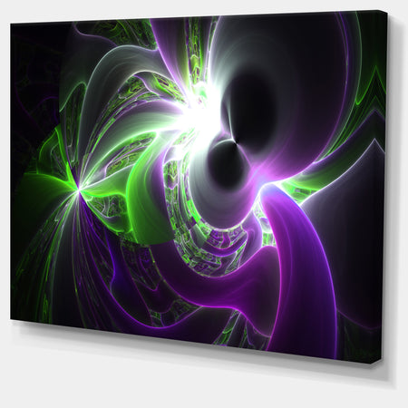 Glowing Purple Green Plasma - Abstract Wall Art Canvas