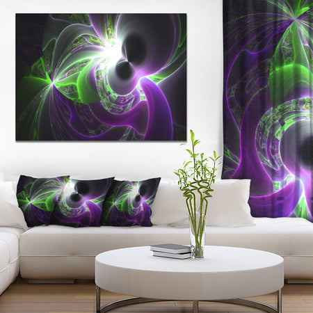 Glowing Purple Green Plasma - Abstract Wall Art Canvas