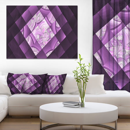 Purple Pixel Field of Squares - Abstract Wall Art Canvas