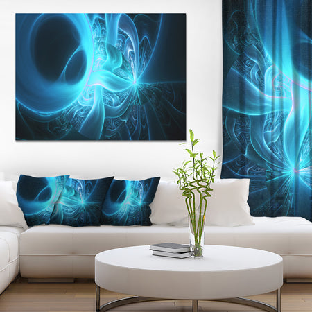 Shining Bright Blue on Black - Abstract Wall Art Canvas