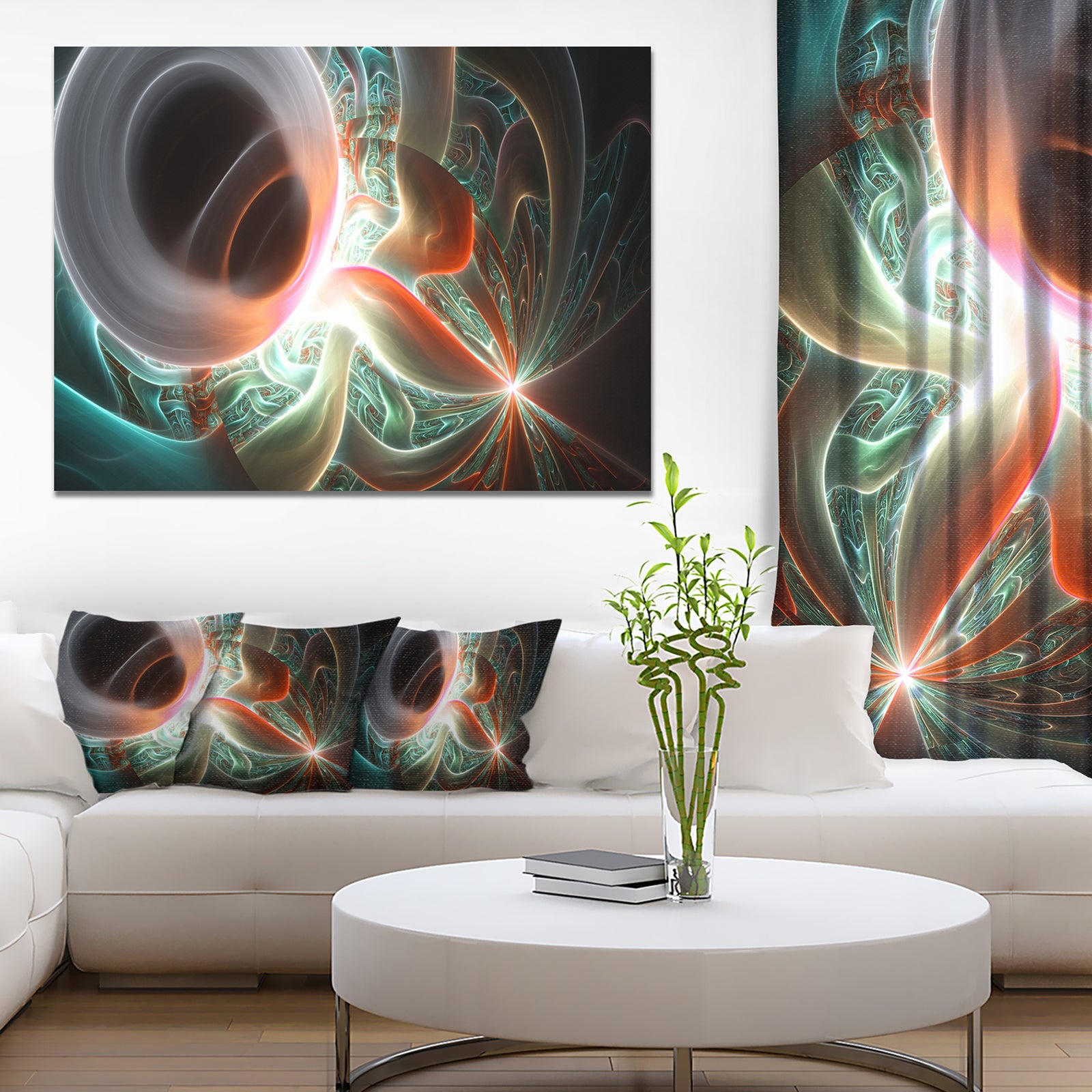 Shining Brown Silver on Black - Abstract Wall Art Canvas