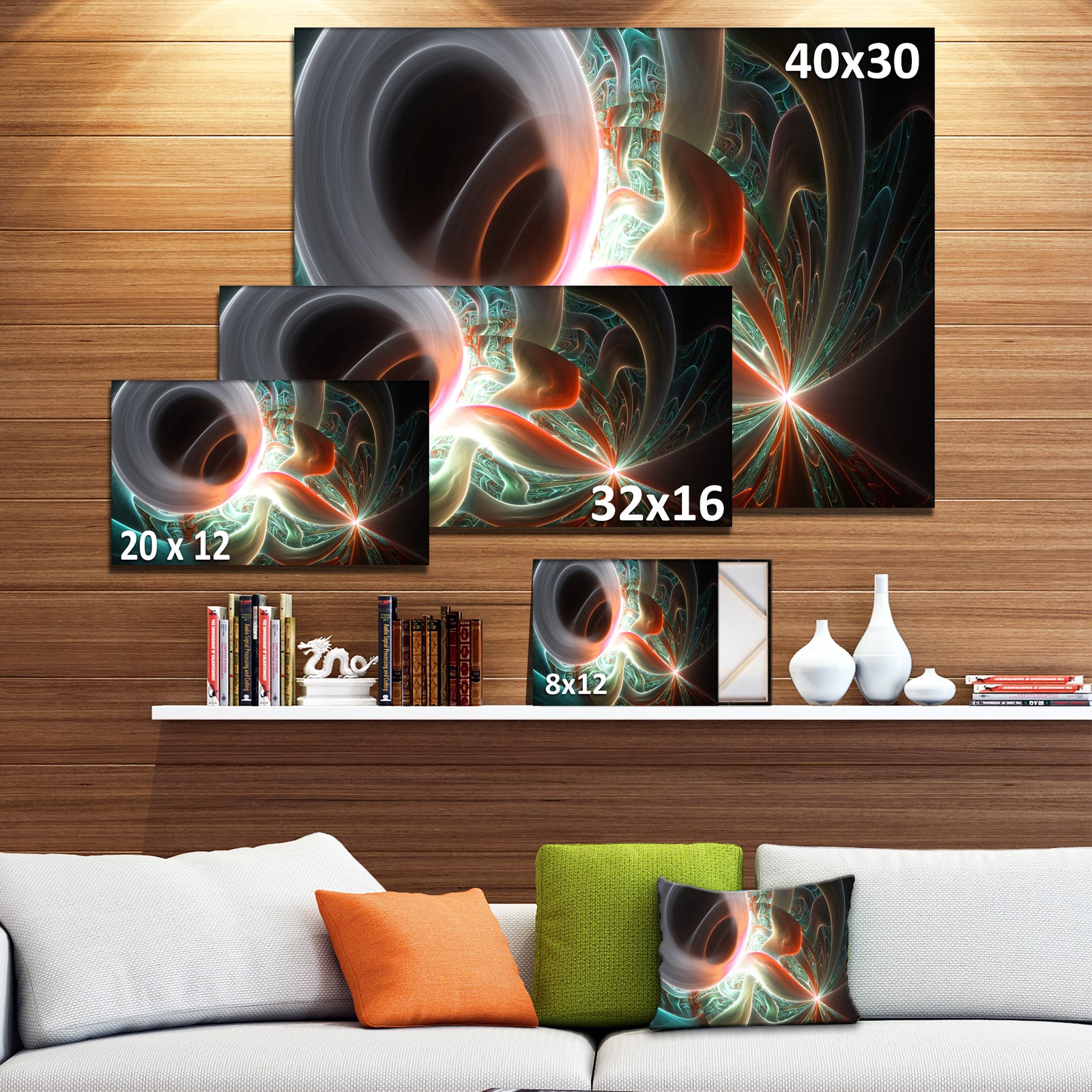 Shining Brown Silver on Black - Abstract Wall Art Canvas