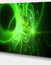 Bright Green Designs on Black - Abstract Wall Art Canvas