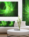 Bright Green Designs on Black - Abstract Wall Art Canvas