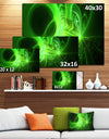 Bright Green Designs on Black - Abstract Wall Art Canvas