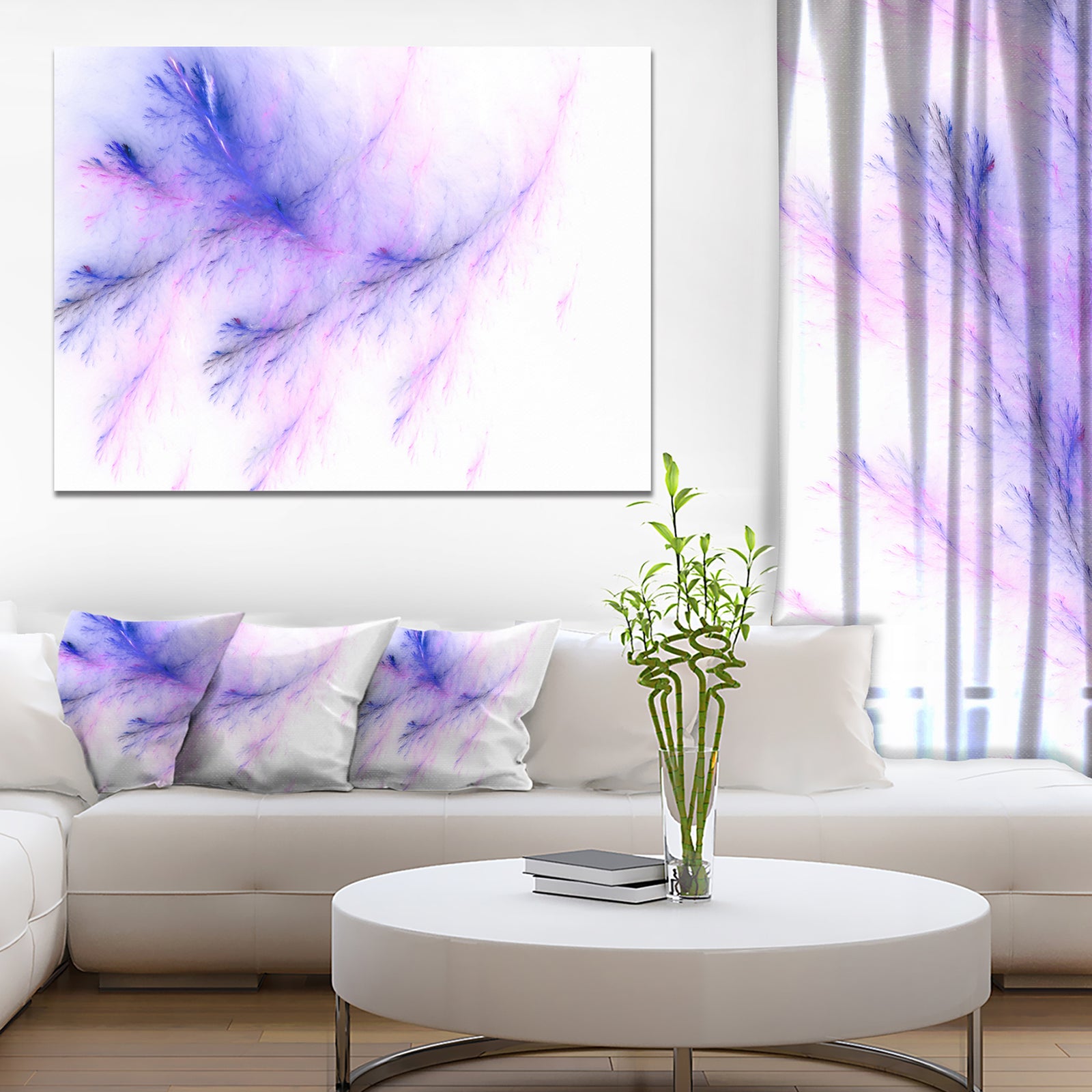 Bright Blue Veins of Marble - Abstract Wall Art Canvas