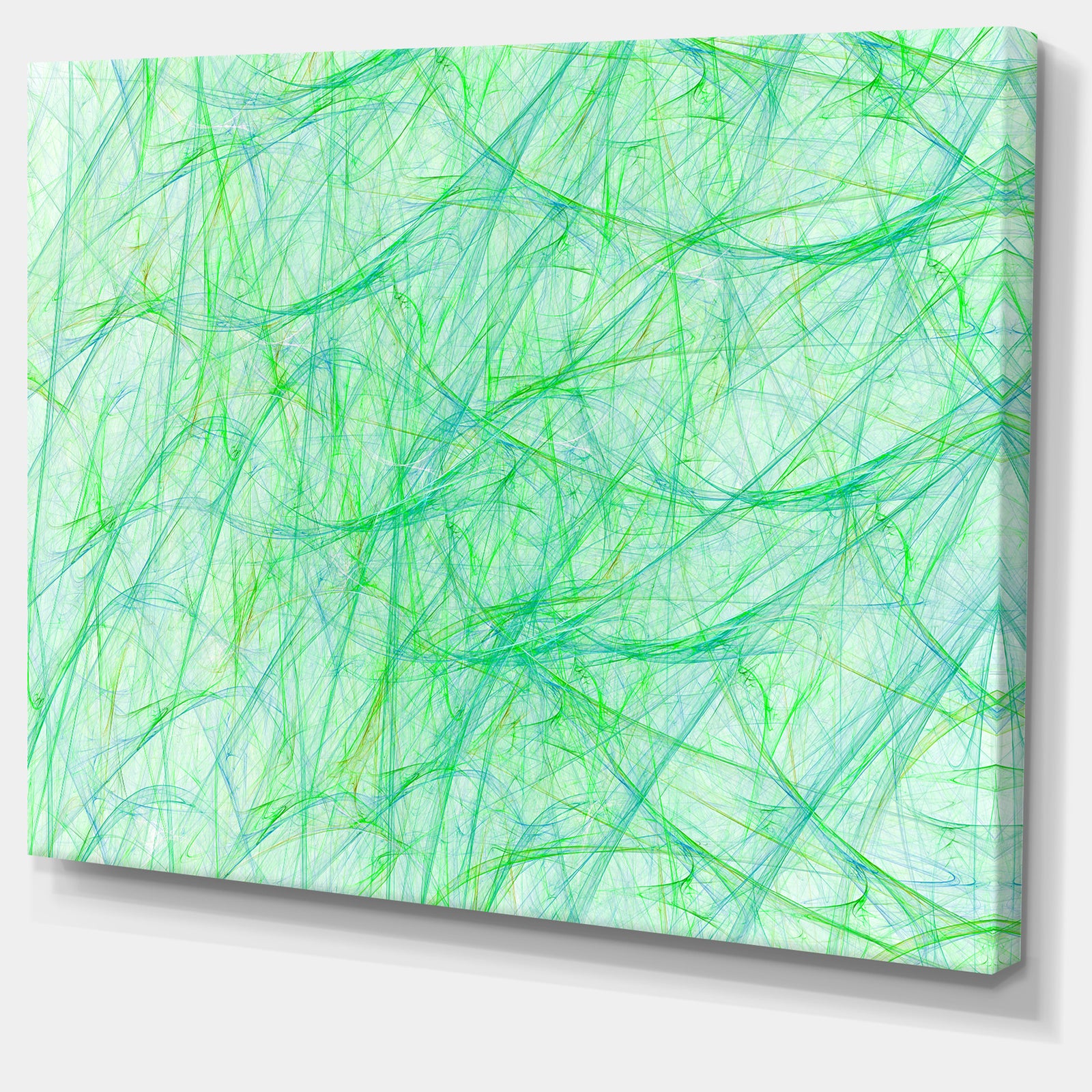 Clear Green Veins of Marble - Abstract Wall Art on Canvas
