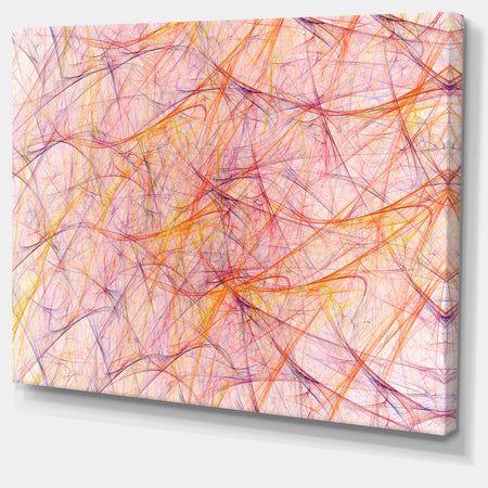 Mystic Pink Fractal Veins - Abstract Wall Art on Canvas