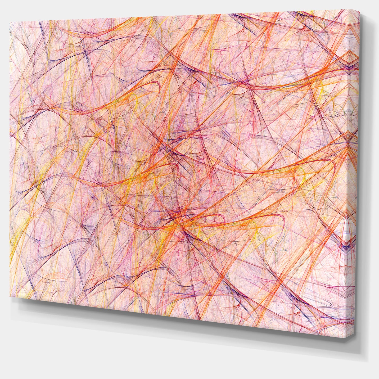 Mystic Pink Fractal Veins - Abstract Wall Art on Canvas