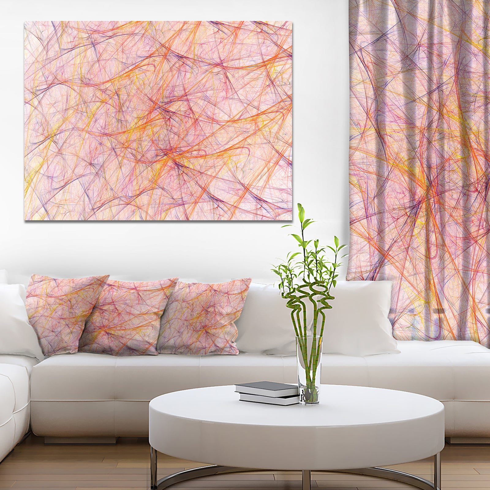 Mystic Pink Fractal Veins - Abstract Wall Art on Canvas