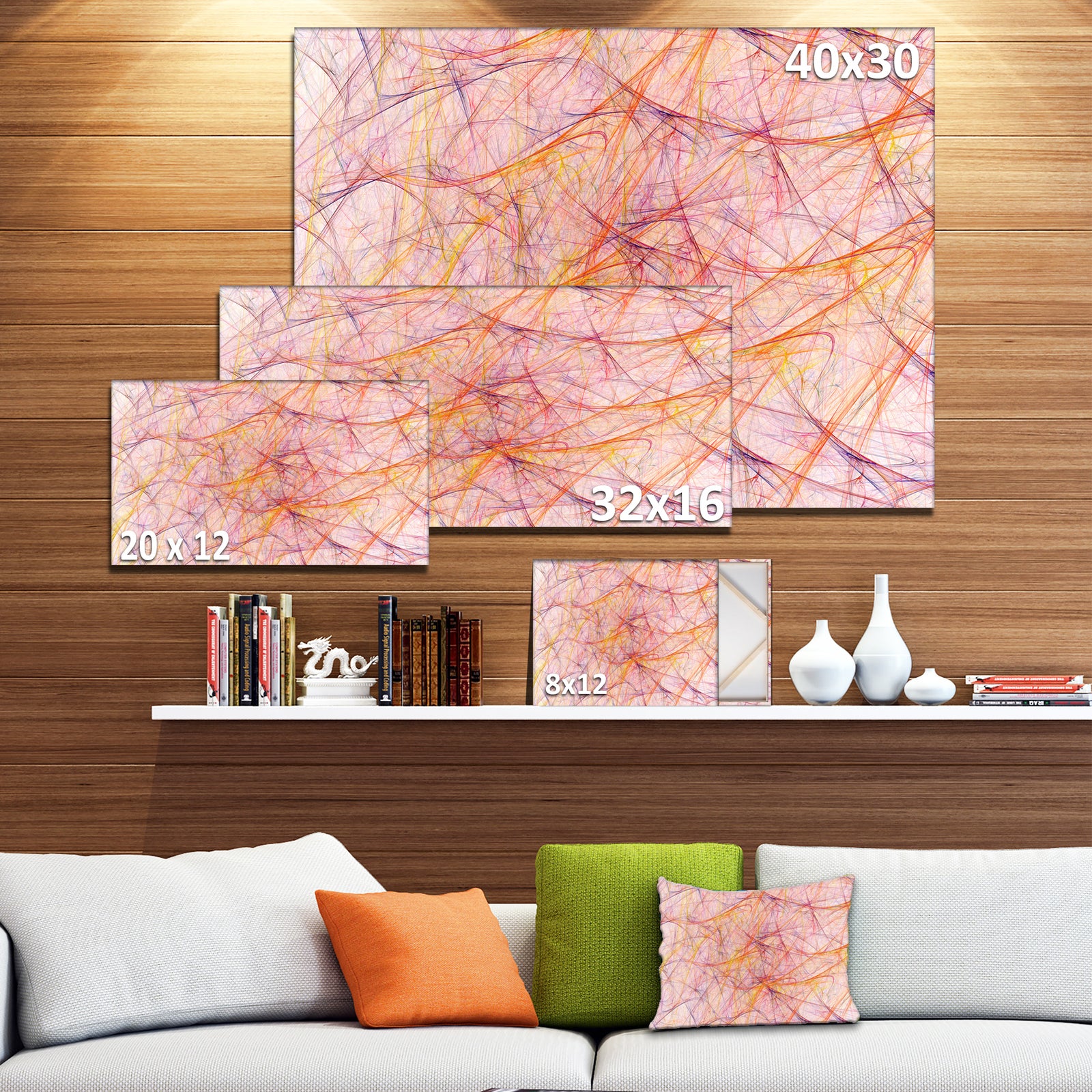 Mystic Pink Fractal Veins - Abstract Wall Art on Canvas
