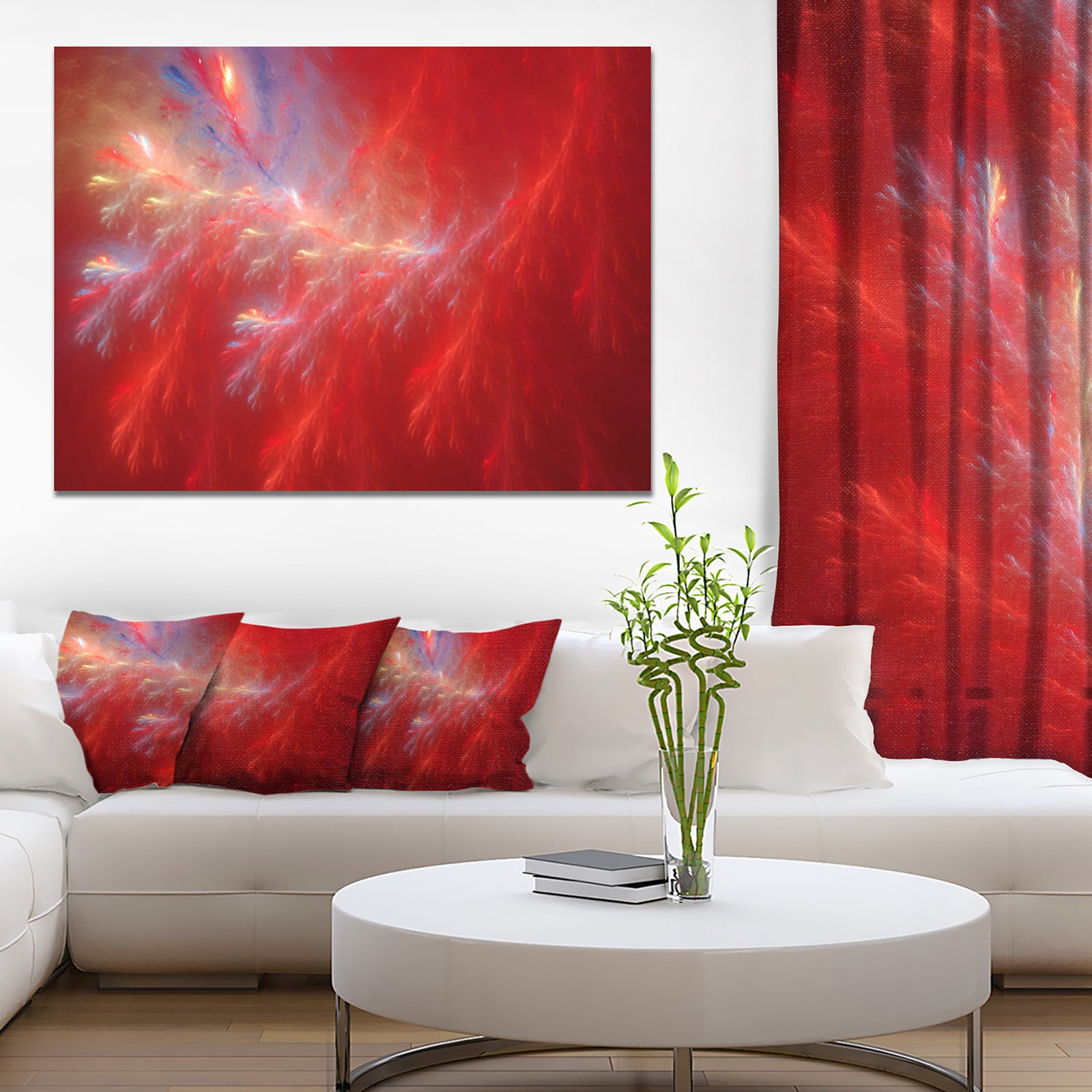Mystic Red Thunder Sky - Abstract Wall Art on Canvas