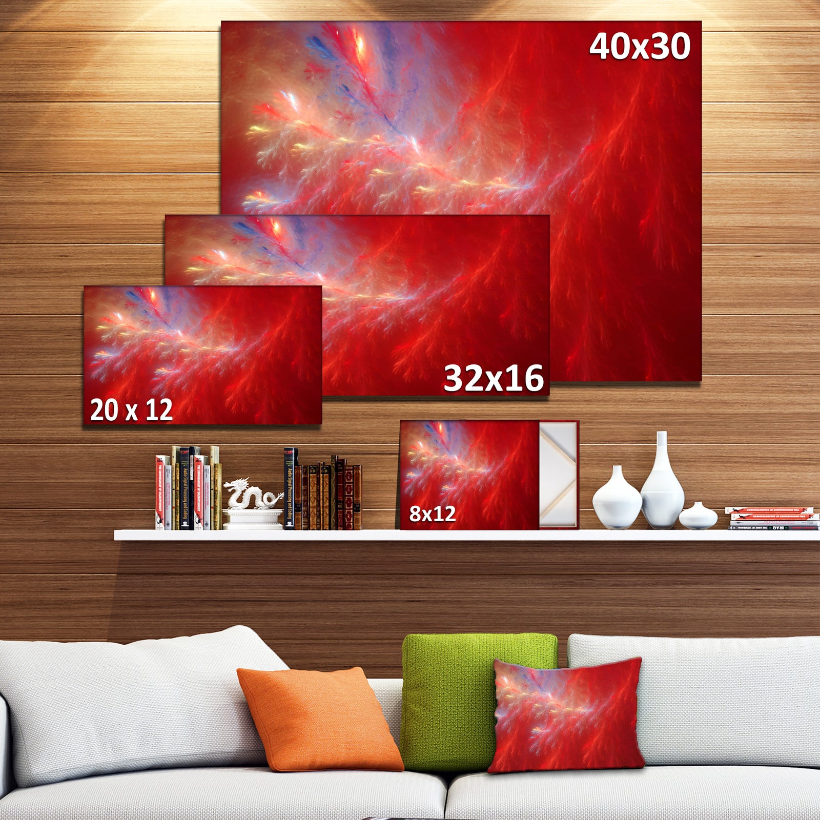Mystic Red Thunder Sky - Abstract Wall Art on Canvas
