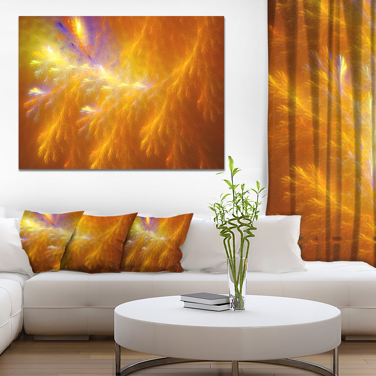 Mystic Yellow Thunder Sky - Abstract Wall Art on Canvas