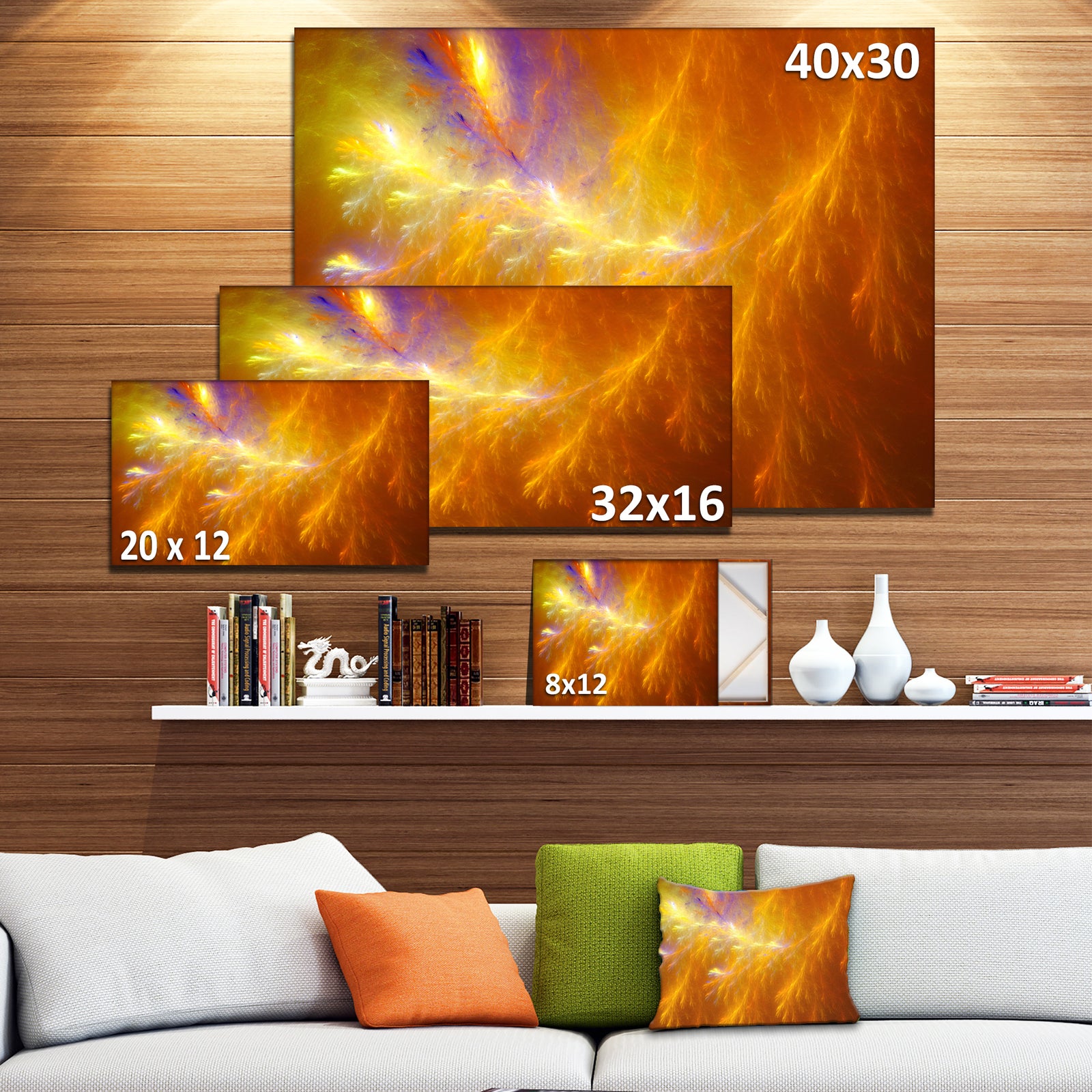 Mystic Yellow Thunder Sky - Abstract Wall Art on Canvas