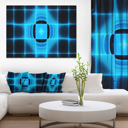 Blue on Black Thermal Infrared Visor - Abstract Wall Art on Canvas