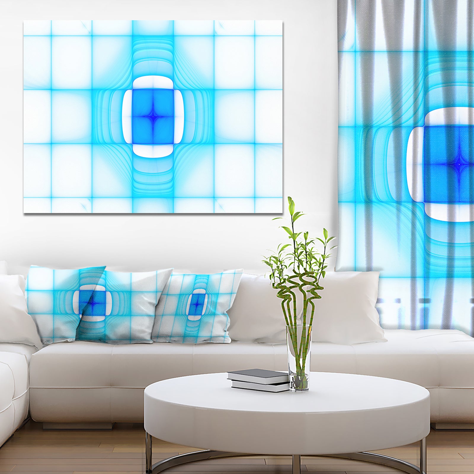 Blue Thermal Infrared Visor - Abstract Wall Art on Canvas