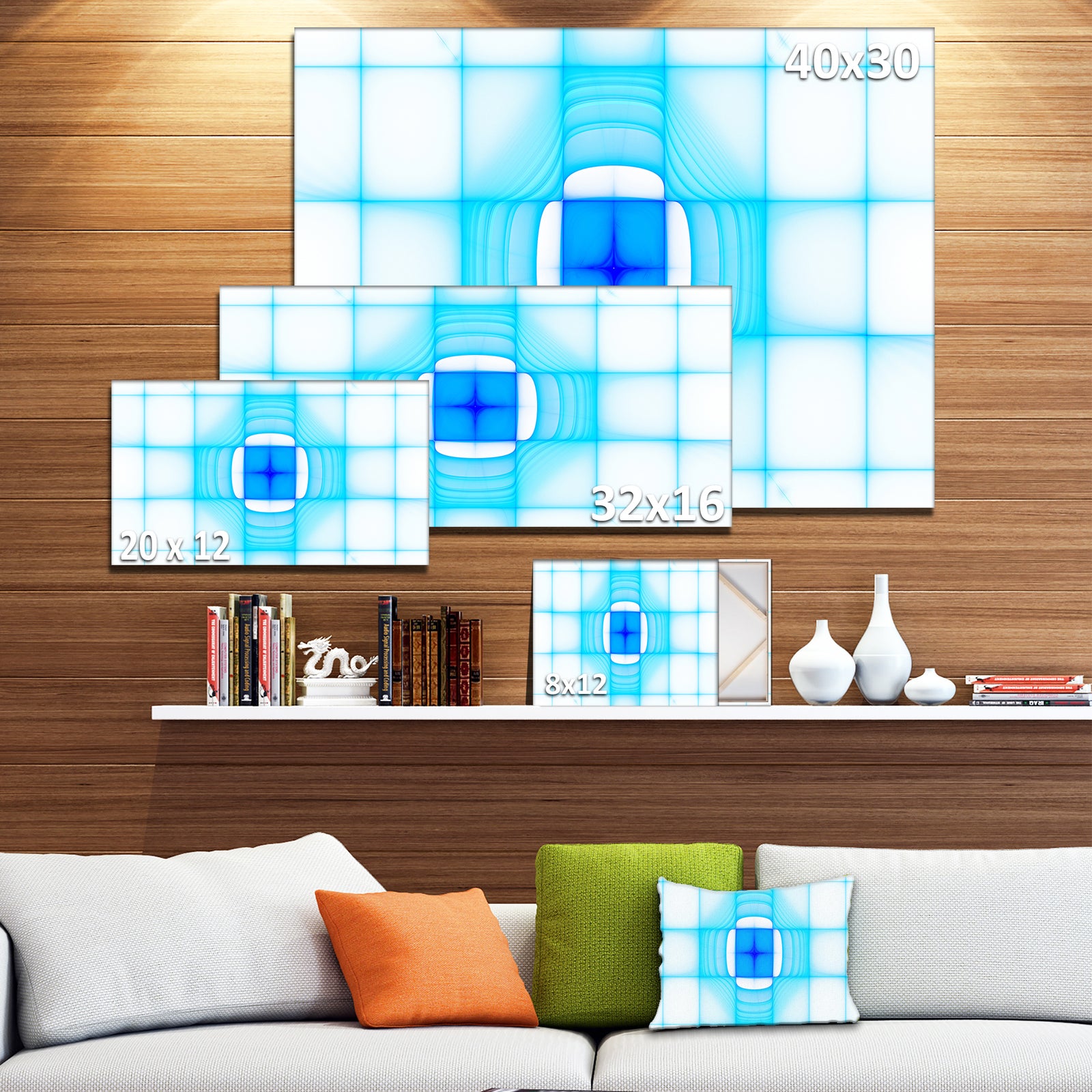 Blue Thermal Infrared Visor - Abstract Wall Art on Canvas