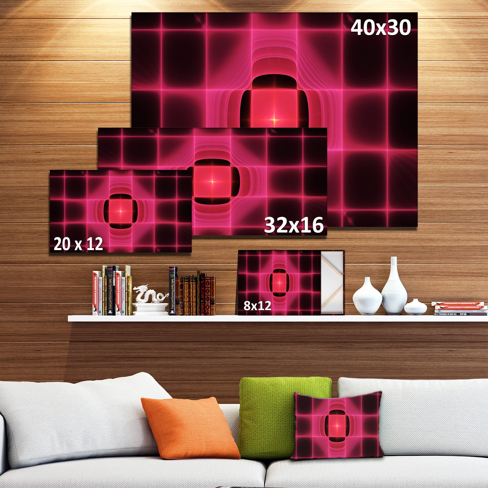 Pink Thermal Infrared Visor - Abstract Wall Art on Canvas