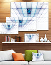 Light Blue Laser Protective Grids - Abstract Wall Art on Canvas