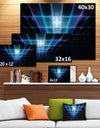 Blue Laser Protective Grids - Abstract Wall Art on Canvas