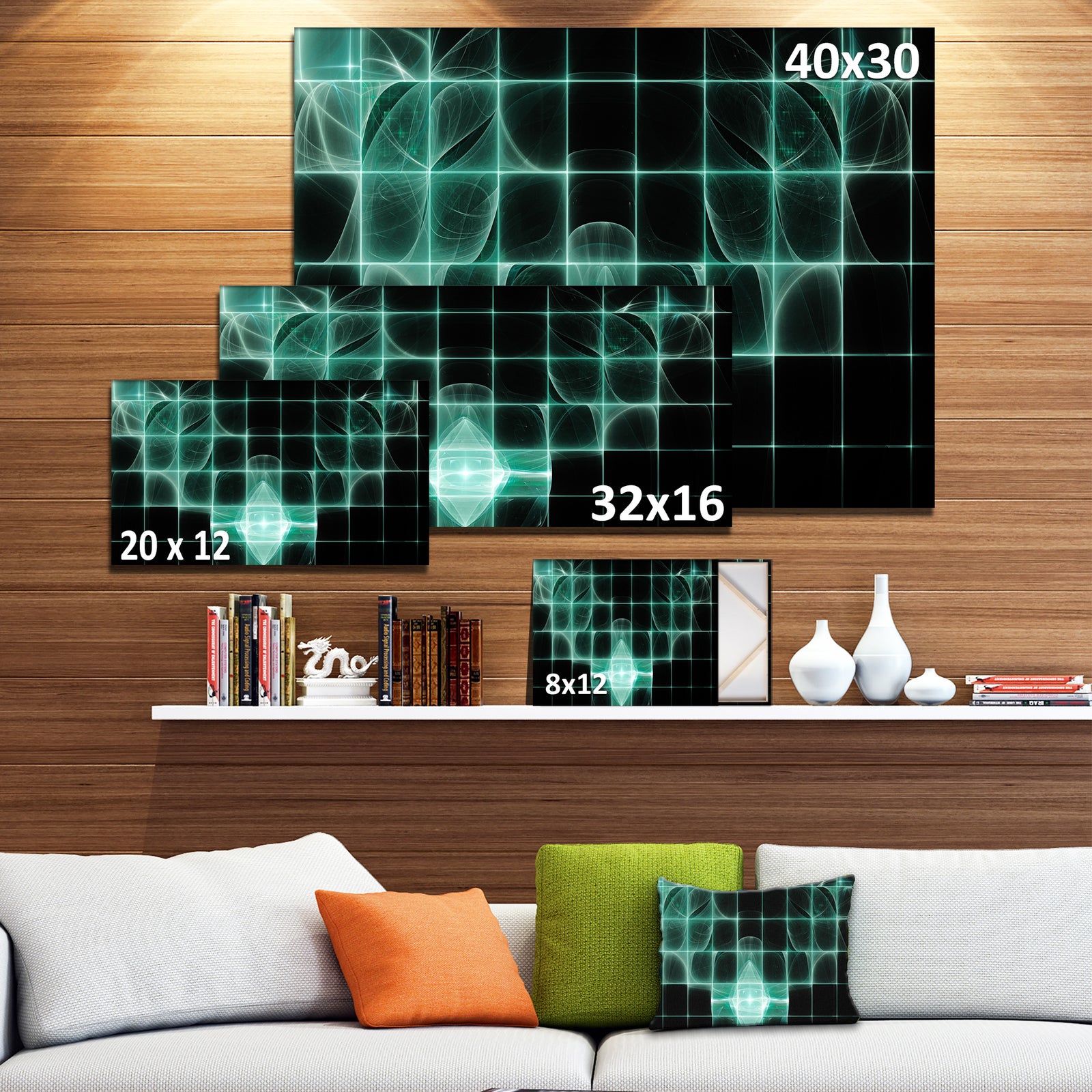 Blue Bat on Rader Screen - Abstract Wall Art on Canvas