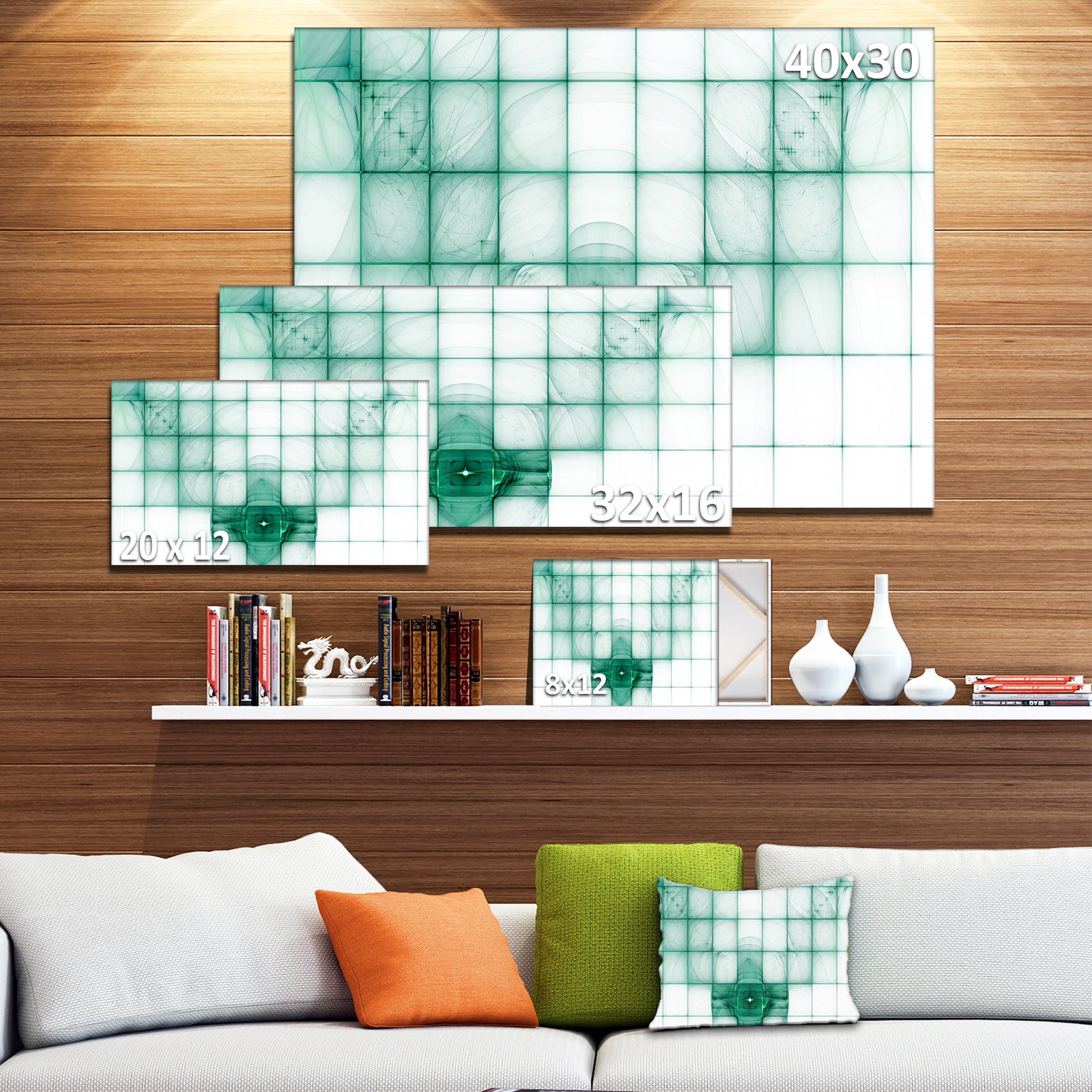 Light Blue Bat on Radar Screen - Abstract Wall Art on Canvas