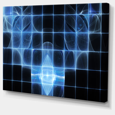 Bright Blue Bat on Radar Screen - Abstract Wall Art on Canvas
