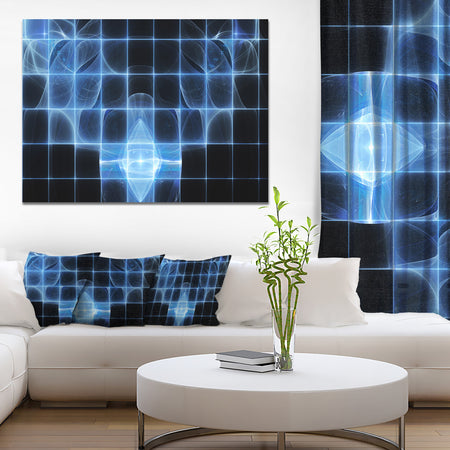 Bright Blue Bat on Radar Screen - Abstract Wall Art on Canvas