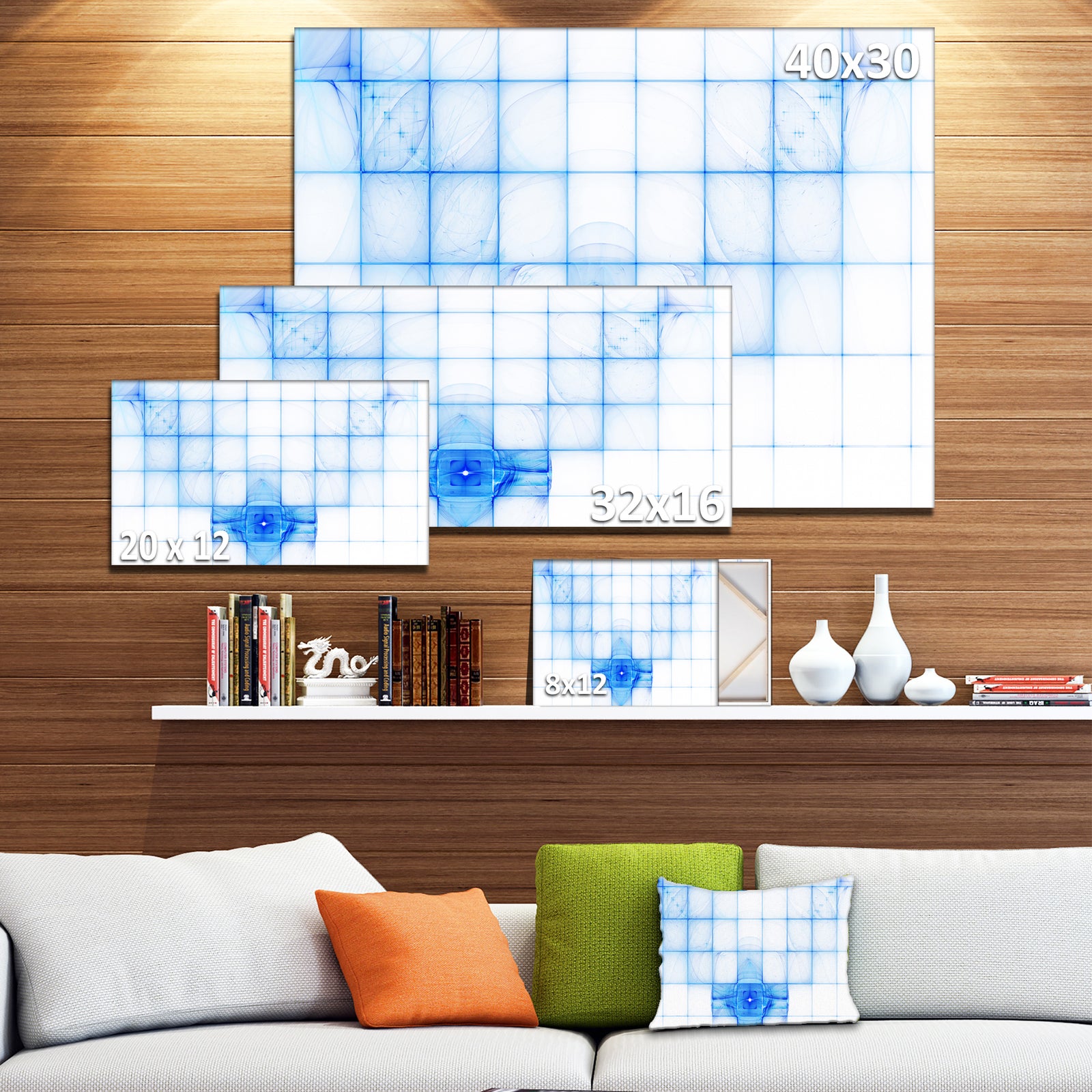 Bat Outline on Radar Screen - Abstract Wall Art on Canvas
