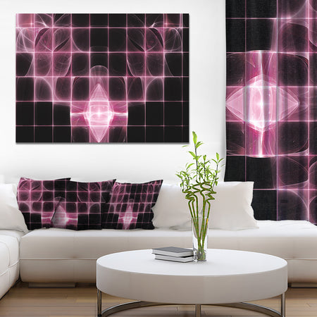 Pink Bat Outline on Radar - Abstract Wall Art on Canvas