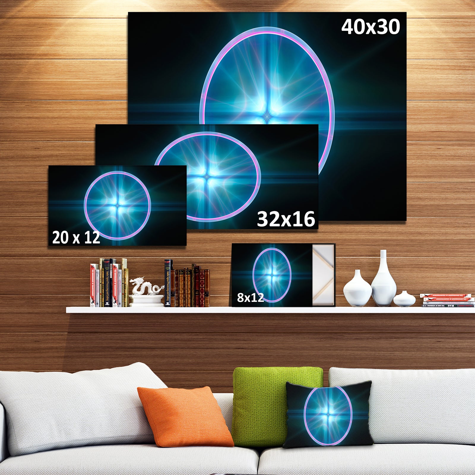 Blue Sphere of Cosmic Mind - Abstract Wall Art on Canvas