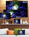 Blue Bouquet of Beautiful Roses - Abstract Wall Art on Canvas