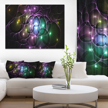 Multi-Color Fractal Space Circles - Extra Large Abstract Canvas Art Print