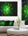 Green Fractal Space Circles - Extra Large Abstract Canvas Art Print