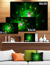 Green Fractal Space Circles - Extra Large Abstract Canvas Art Print