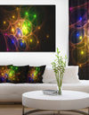 Yellow Fractal Space Circles - Extra Large Abstract Canvas Art Print