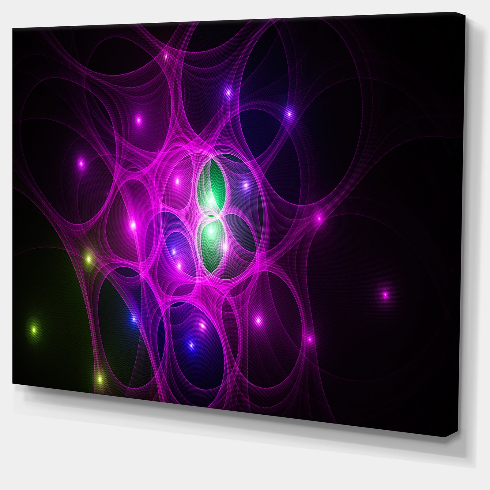 Pink Fractal Space Circles - Extra Large Abstract Canvas Art Print