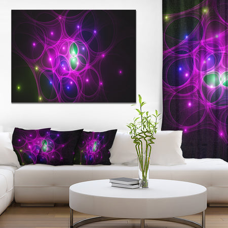 Pink Fractal Space Circles - Extra Large Abstract Canvas Art Print
