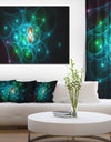 Light Blue Fractal Space Circles - Extra Large Abstract Canvas Art Print