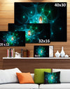 Light Blue Fractal Space Circles - Extra Large Abstract Canvas Art Print