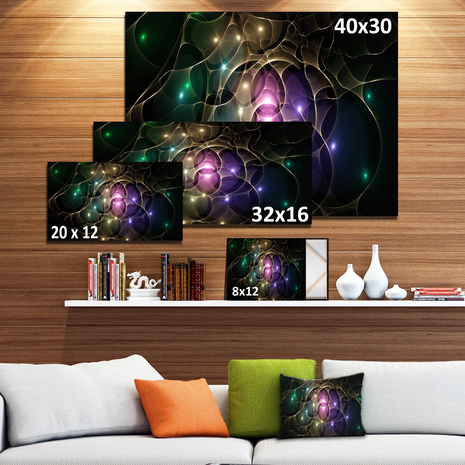 Myriad of Colored Space Circles - Extra Large Abstract Canvas Art Print