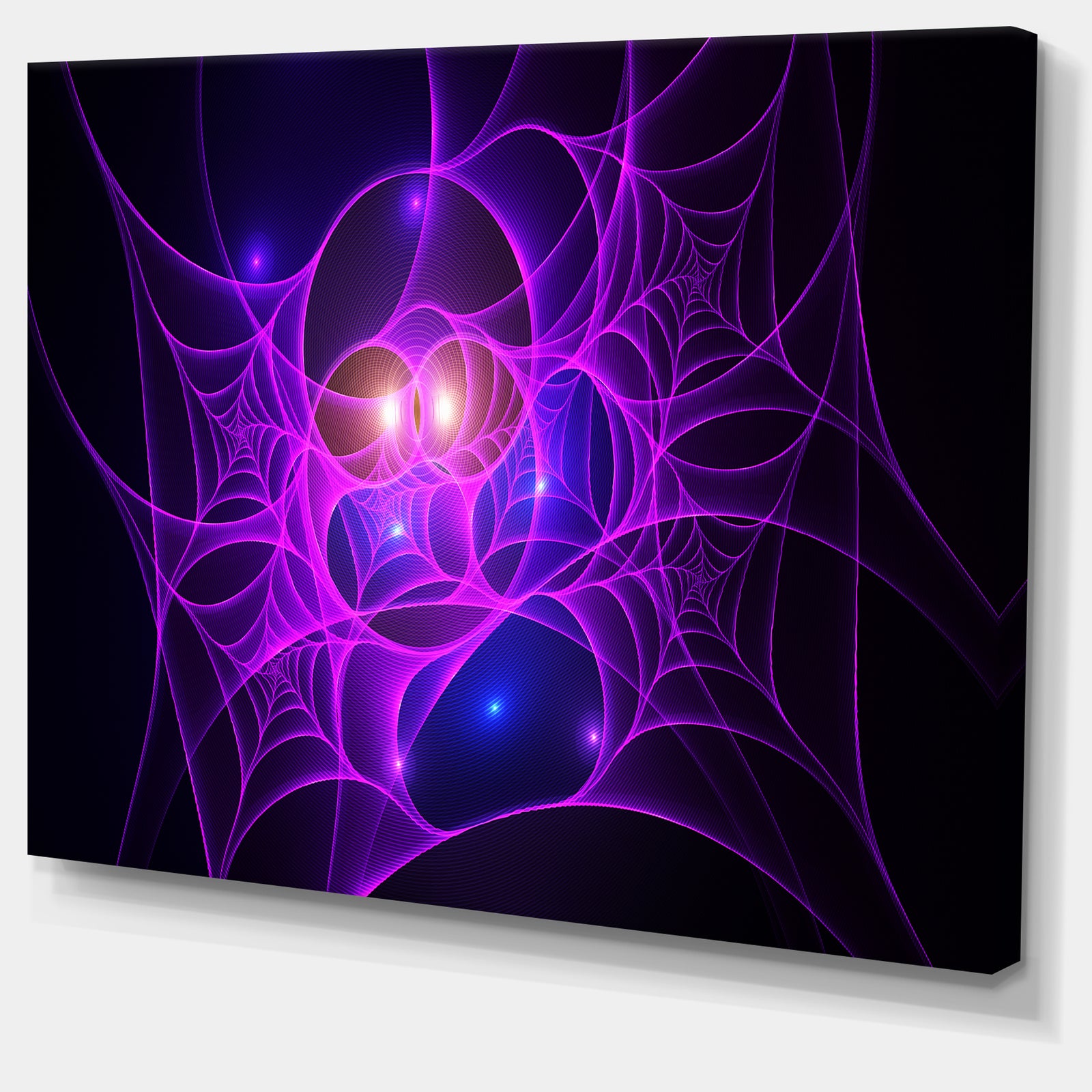 Bright Purple Fractal Cobweb - Extra Large Abstract Canvas Art Print