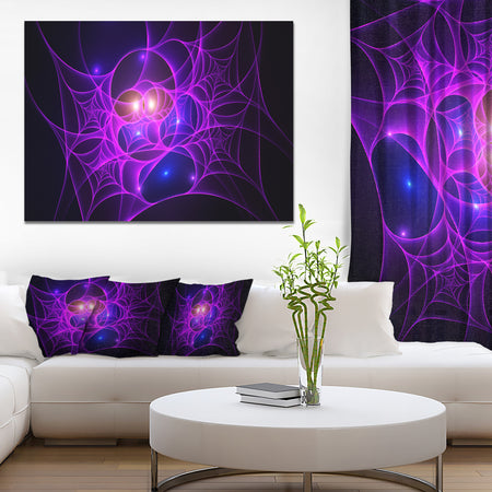 Bright Purple Fractal Cobweb - Extra Large Abstract Canvas Art Print