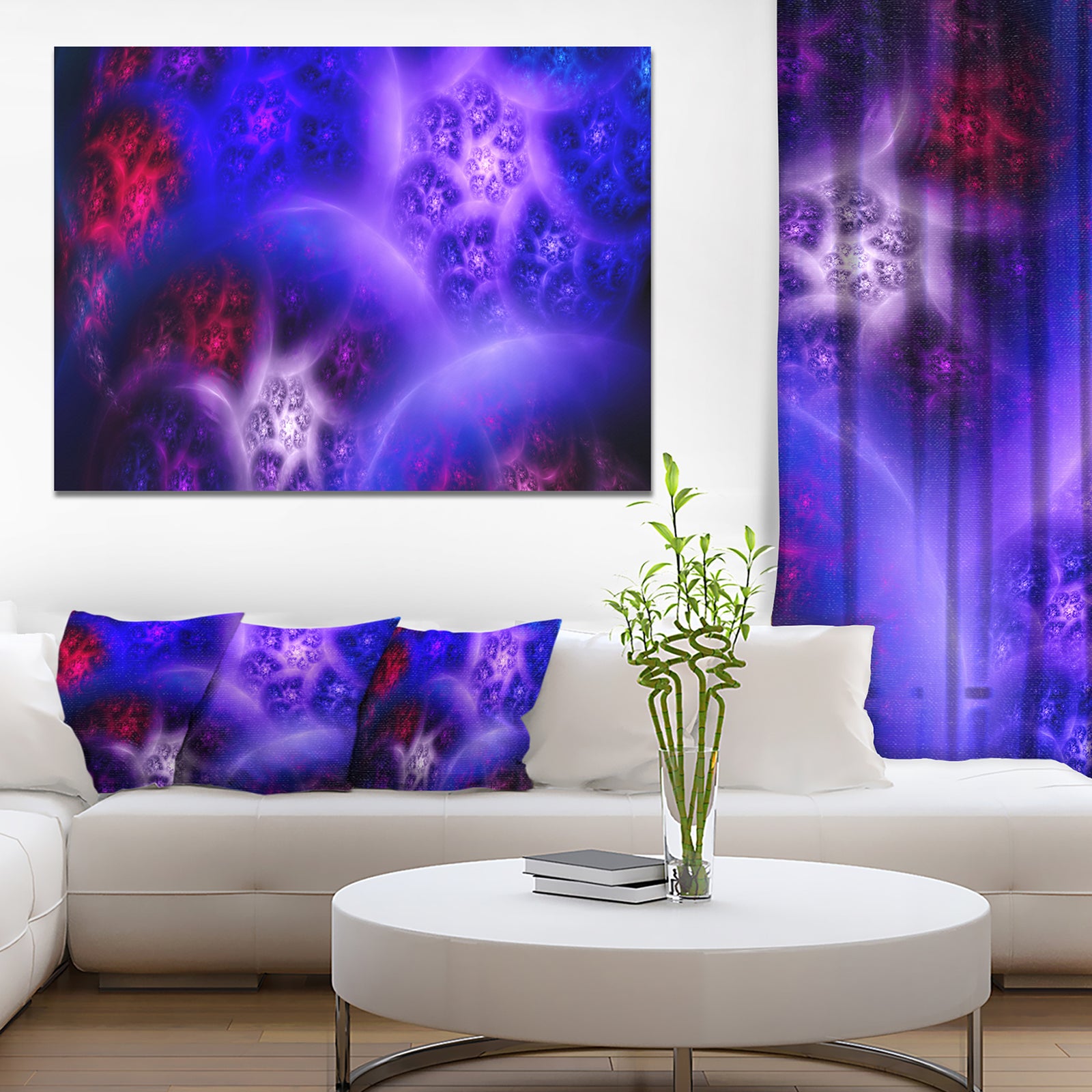 Bright Blue Magic Stormy Sky - Extra Large Abstract Canvas Art Print