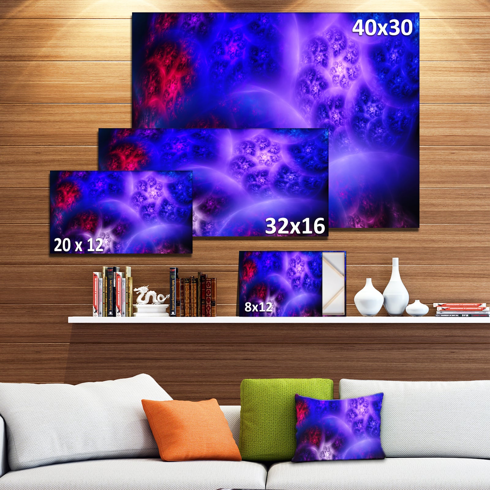 Bright Blue Magic Stormy Sky - Extra Large Abstract Canvas Art Print