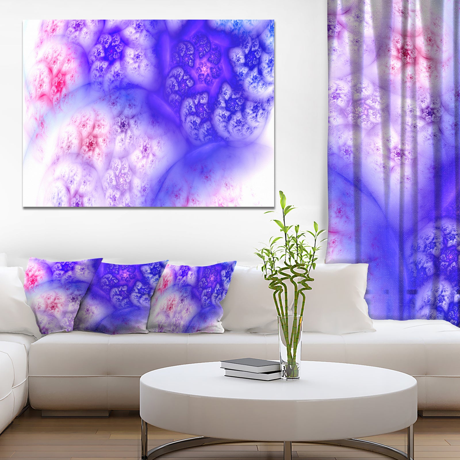 Light Blue Magic Stormy Sky - Extra Large Abstract Canvas Art Print